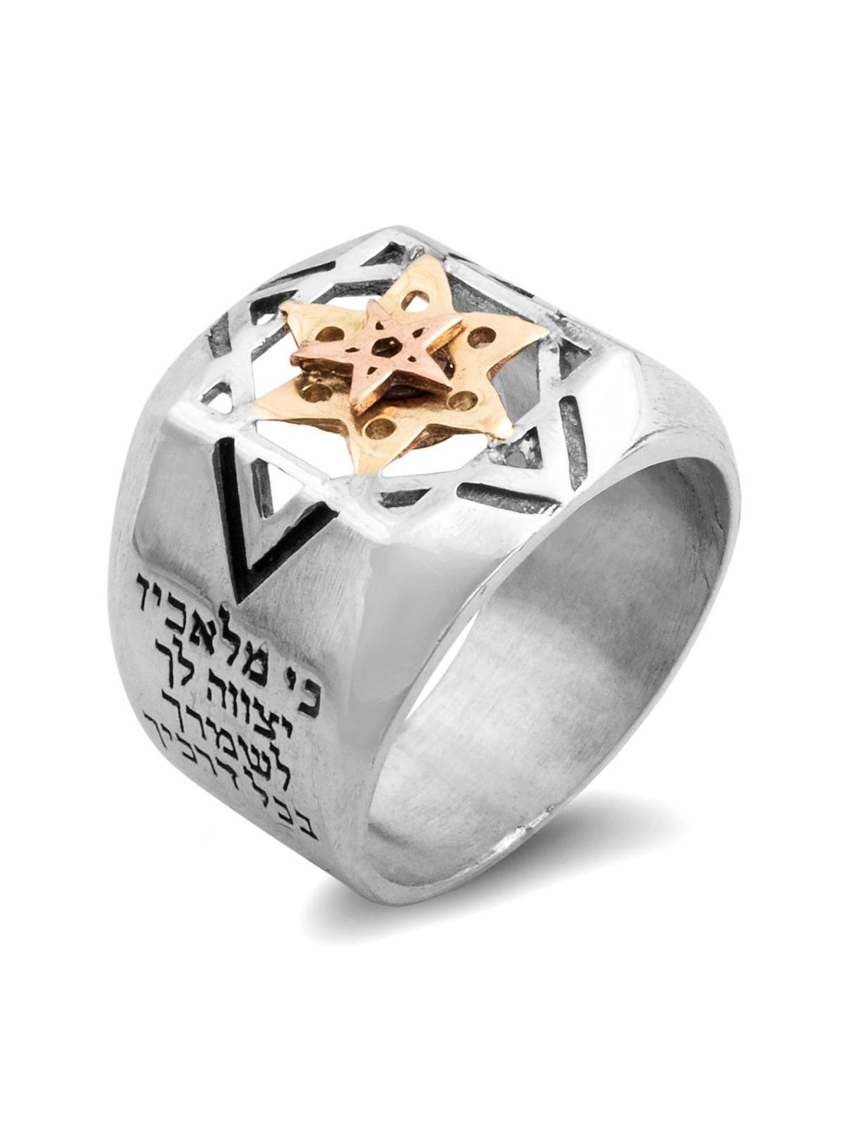Silver and Gold Five Metals Tikkun Chava Kabbalah Ring - Traveler's Pr